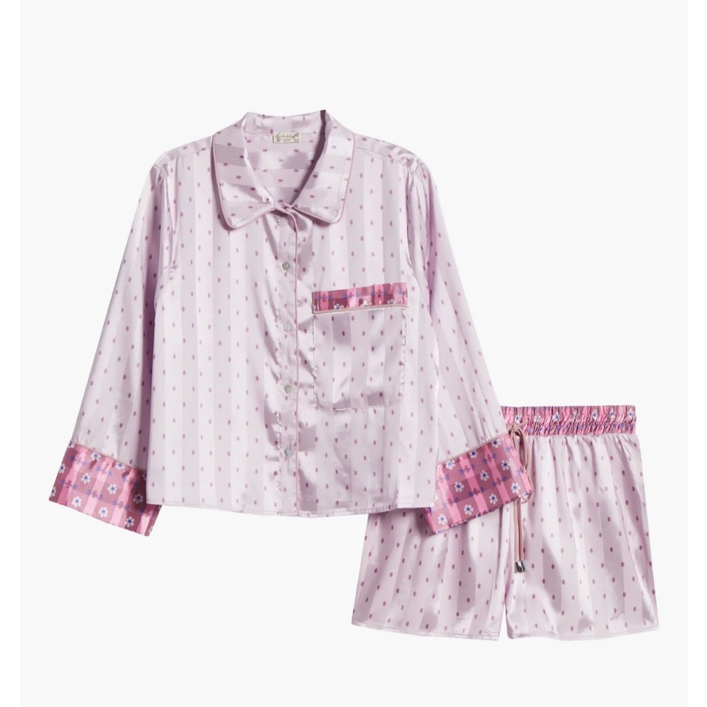 Free People NEW Size Small Pillow Talk Satin Short Crop Pajamas